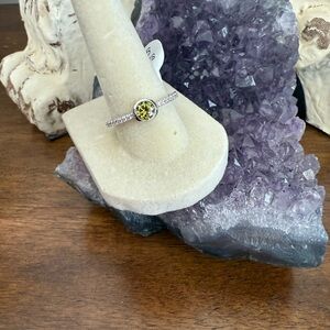 Peridot with White Topaz Ring
